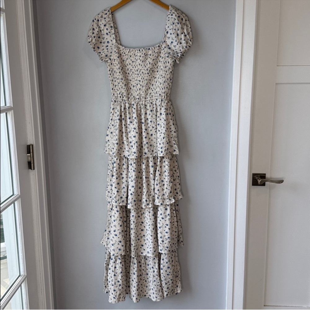AND NOW THIS Floral Smocked Prairie Tiered Ruffle Maxi Dress - Picture 2 of 9